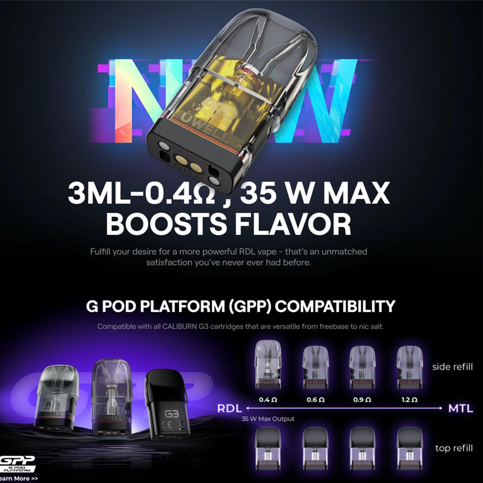 【UWELL】Caliburn-G3Pro Pod咖哩棒電子煙主機